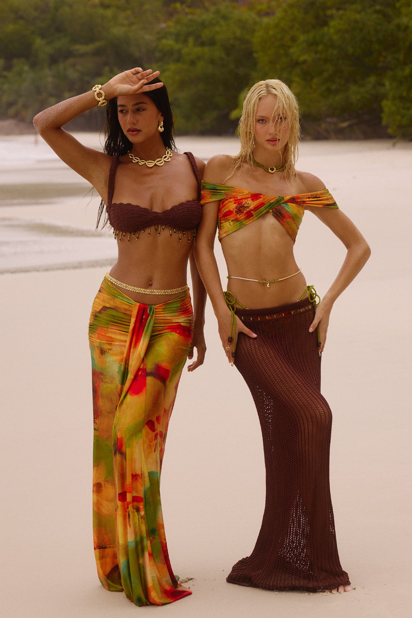 Azura Jersey Maxi Skirt in Solara