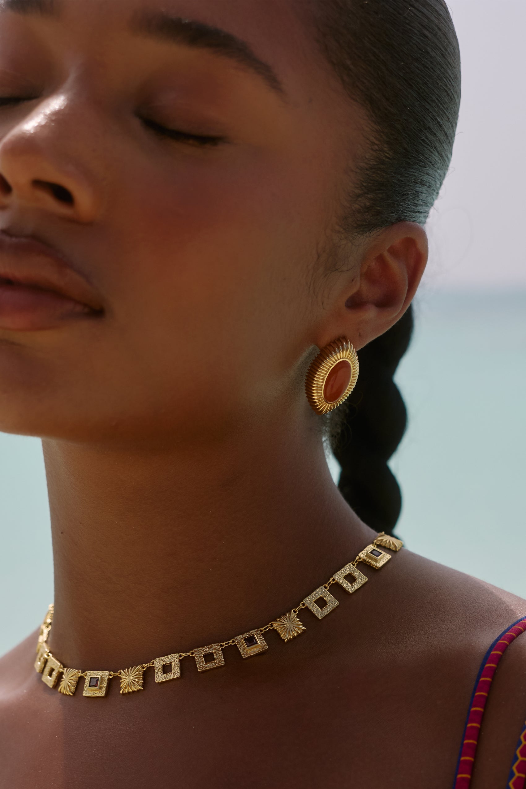 Ayana Earrings in Orange Aventurine