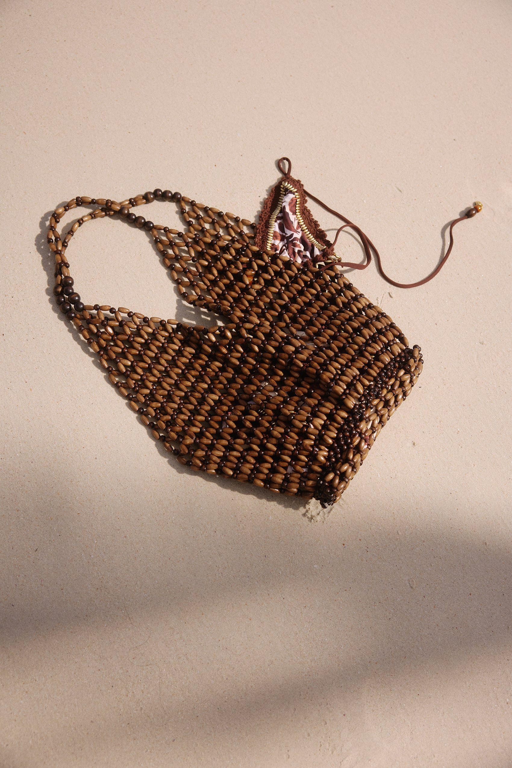 Beaded Bag in Cacao