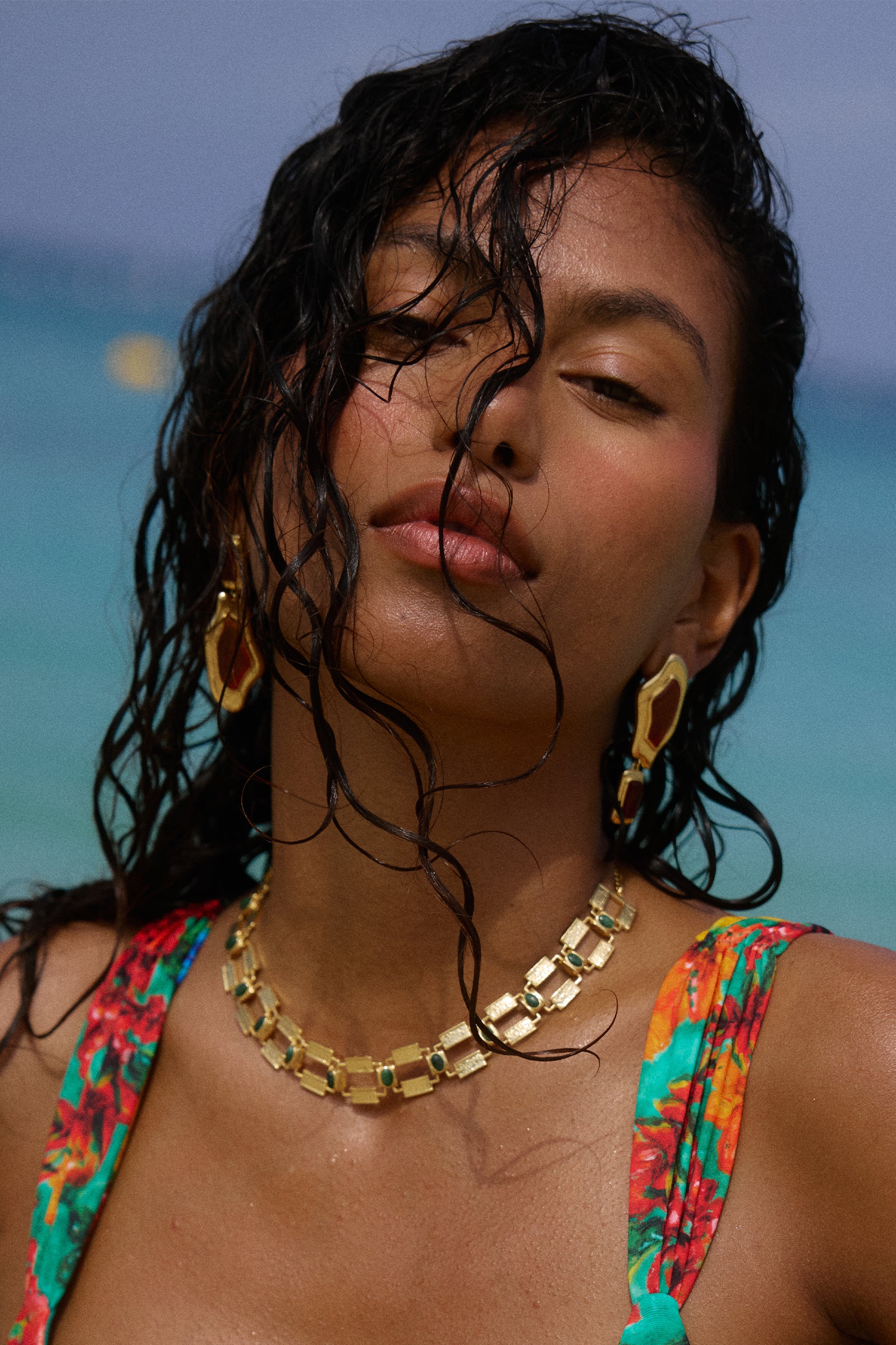 Sombra Earrings in Red Agate