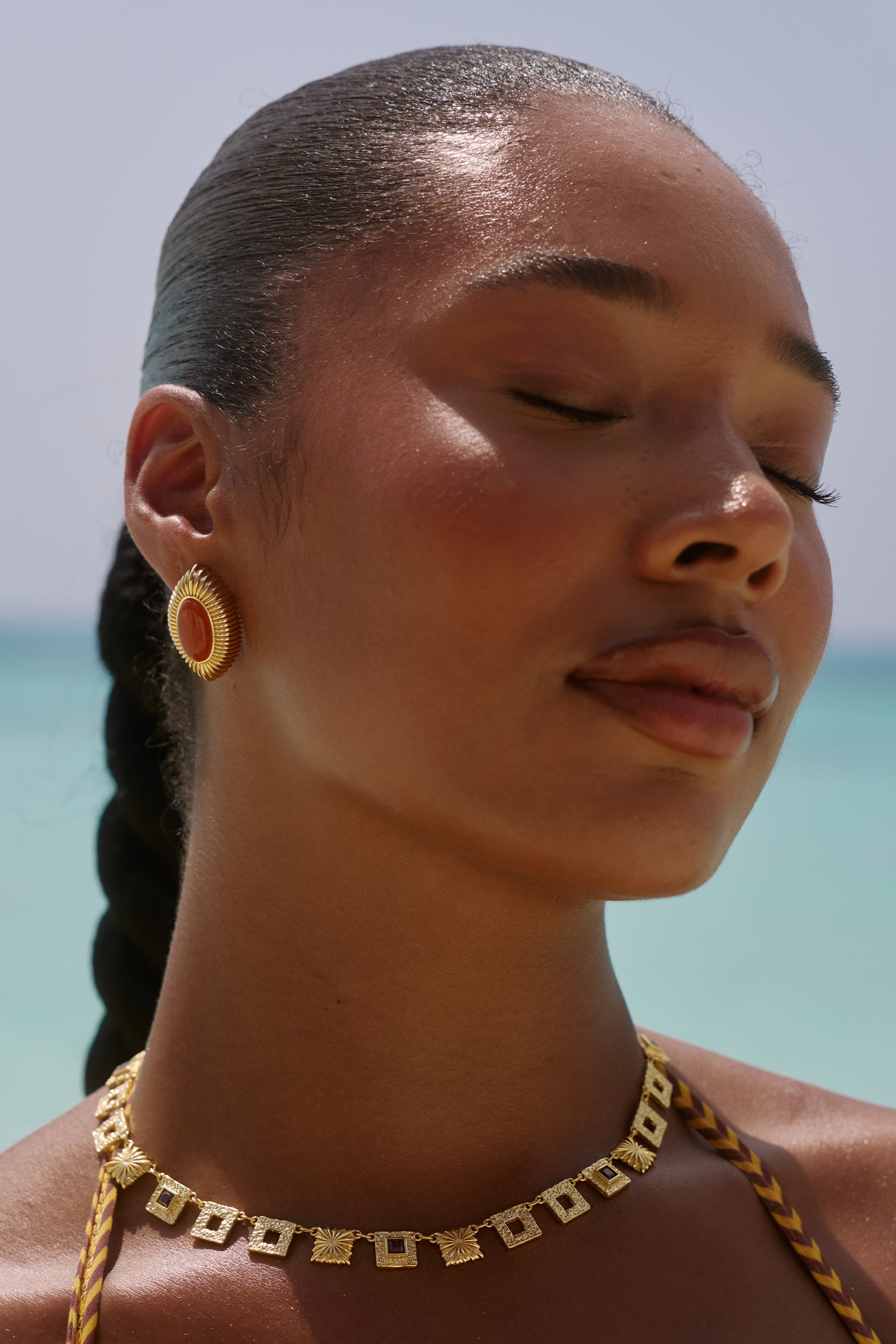 Ayana Earrings in Orange Aventurine