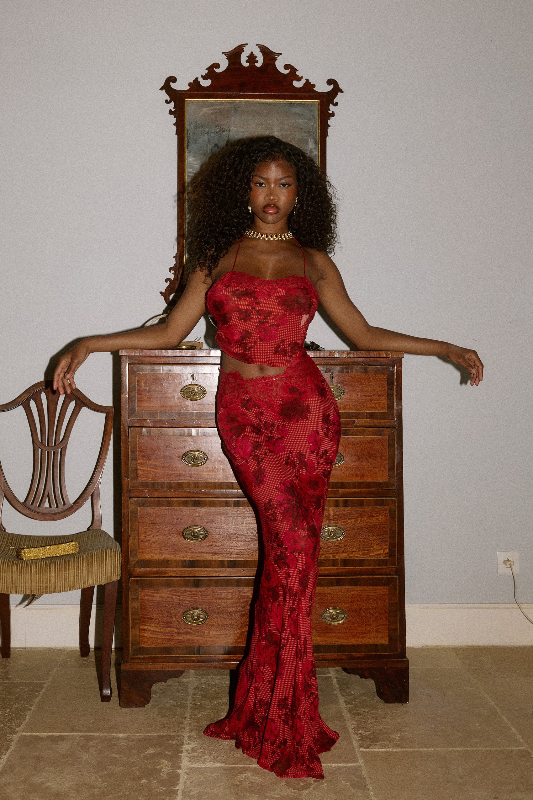 Fleurie Maxi Skirt in Rose