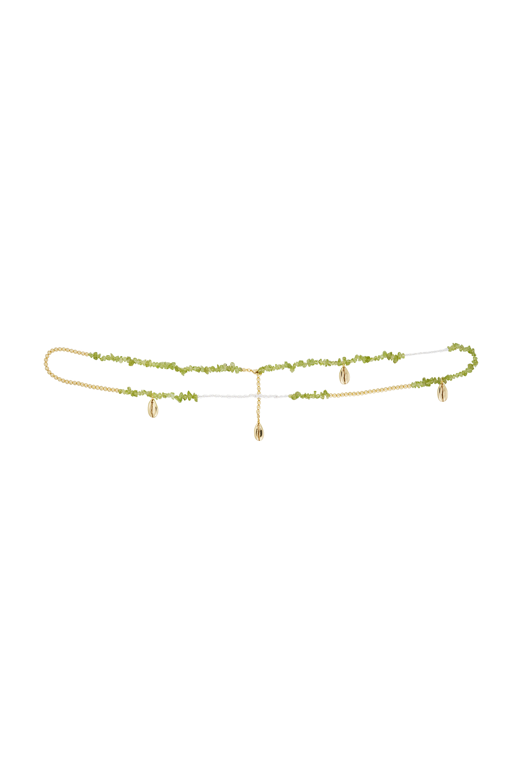 Azania Beaded Waist Chain in Peridot