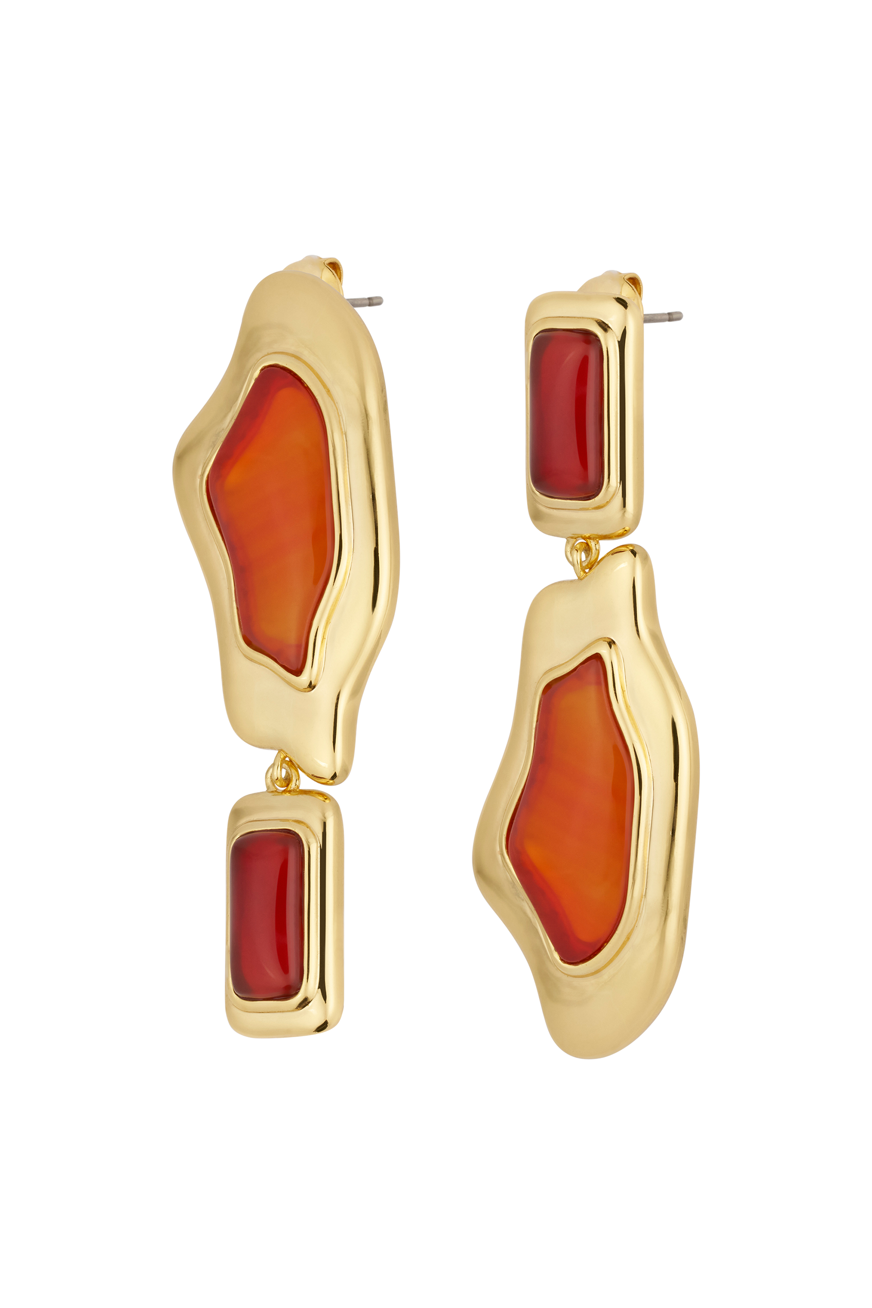 Sombra Earrings in Red Agate