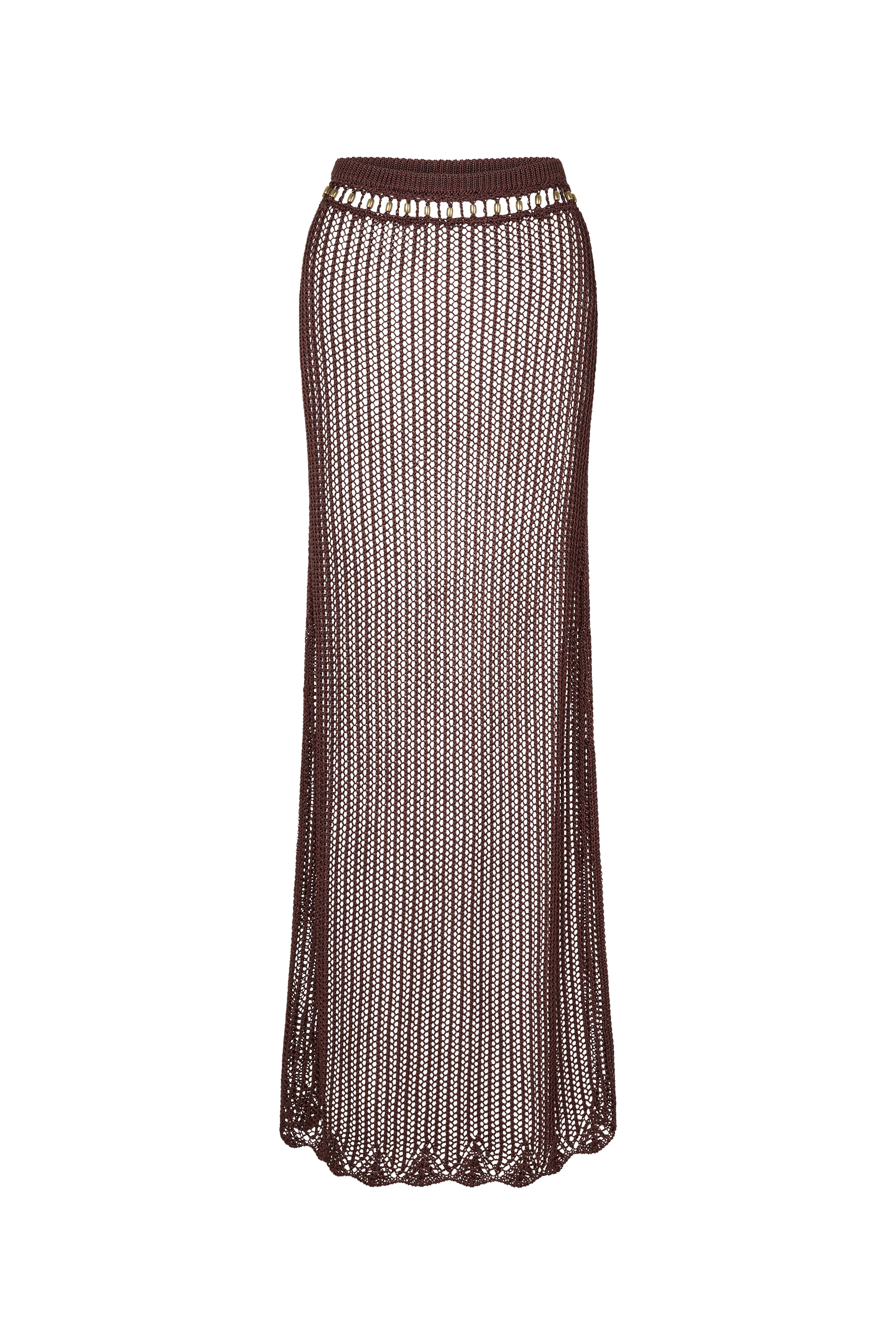 Zulu Crochet Maxi Skirt in Cacao