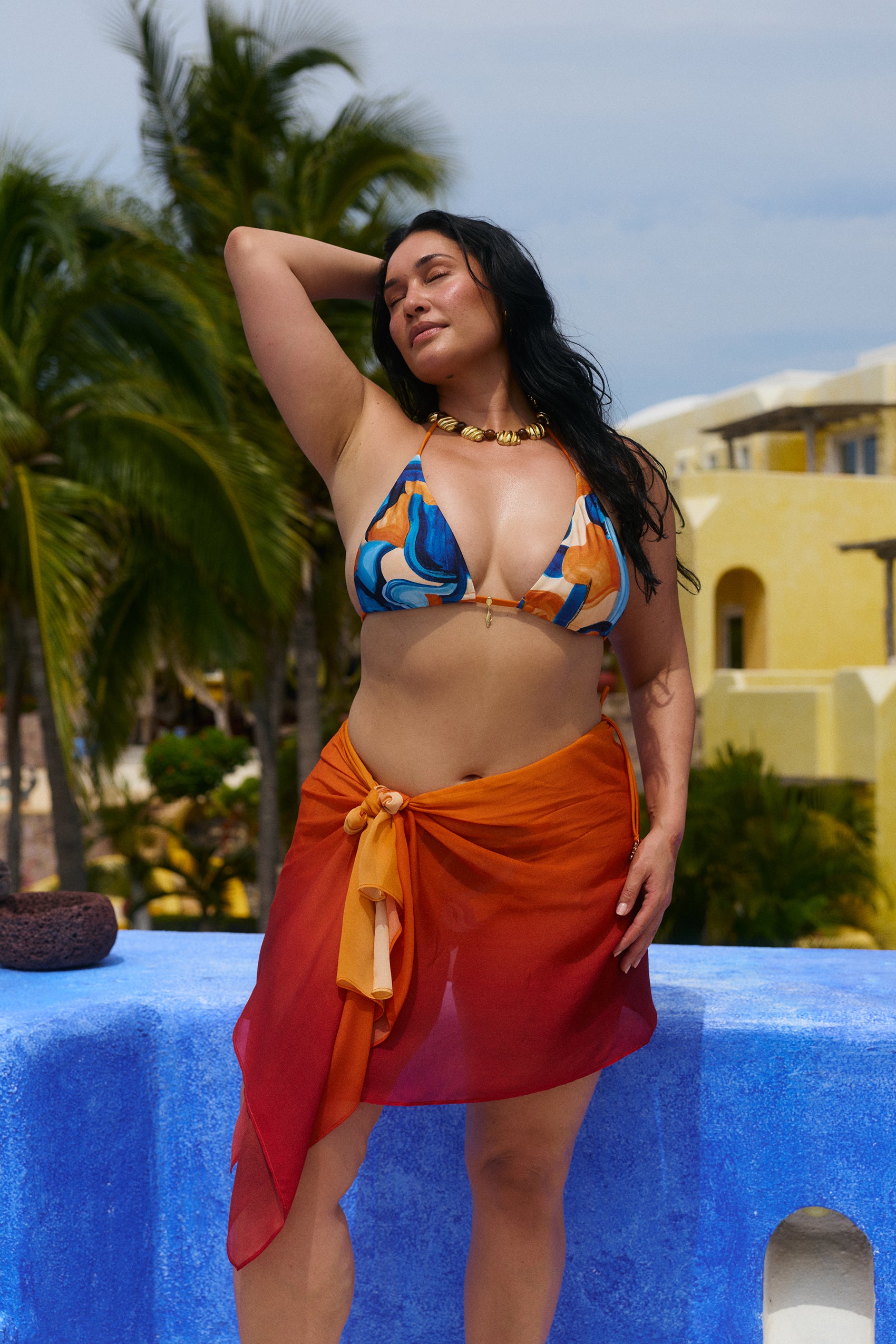Georgette Sarong in Sol