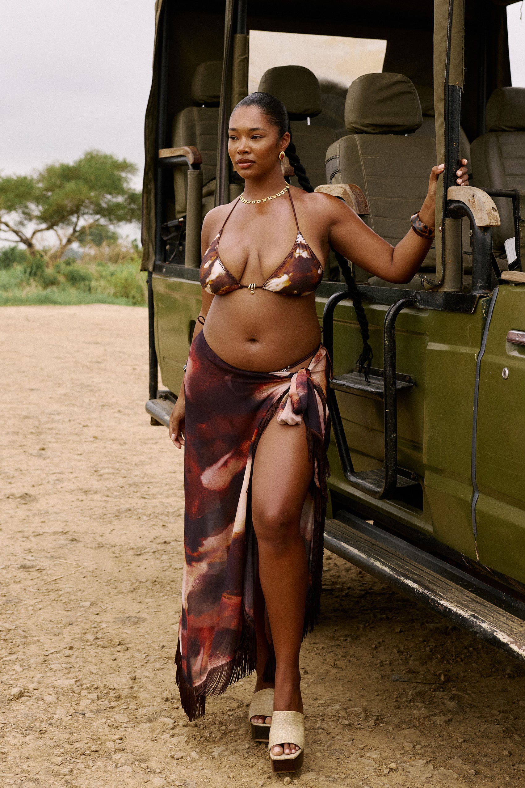 Omara Wrap Maxi Skirt in Sarabi