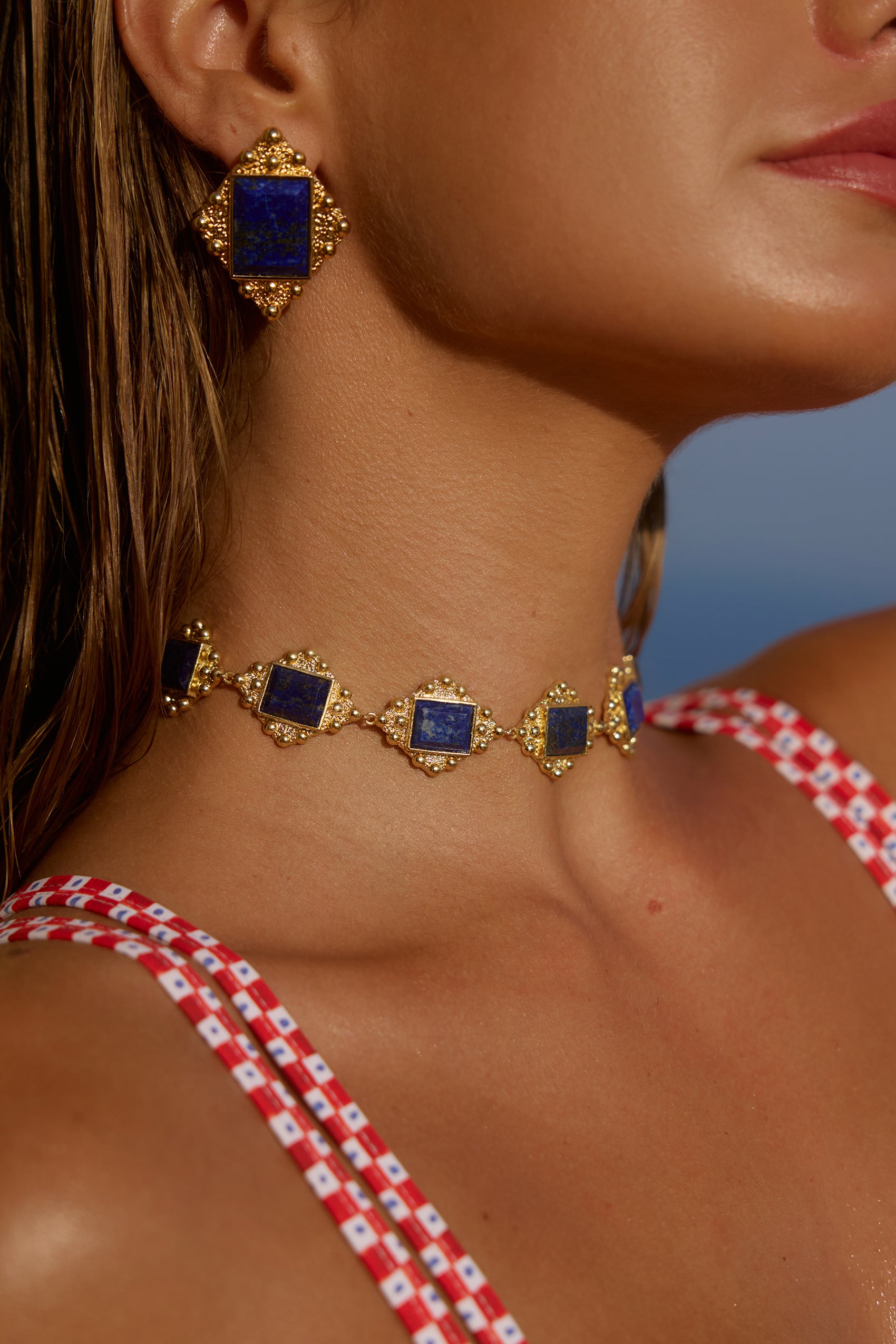 Taormina Choker in Lapis Lazuli