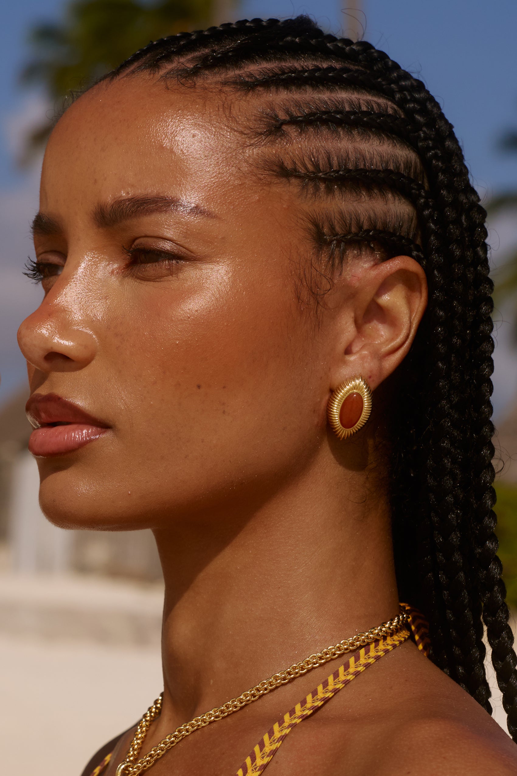 Ayana Earrings in Orange Aventurine