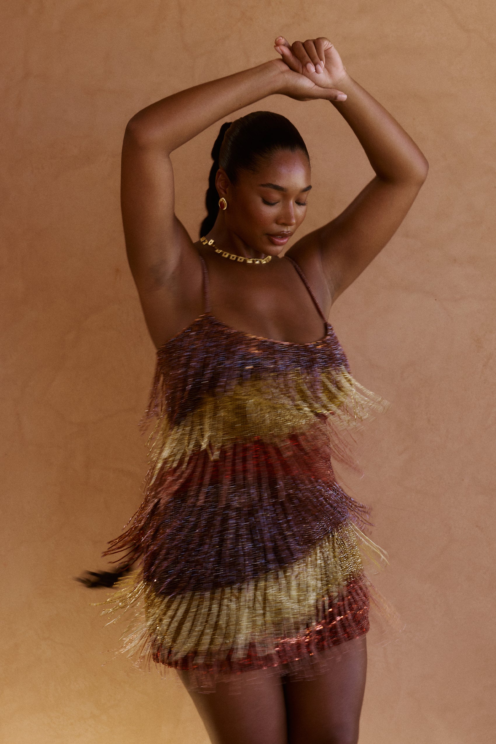 Zahana Hand Beaded Mini Dress