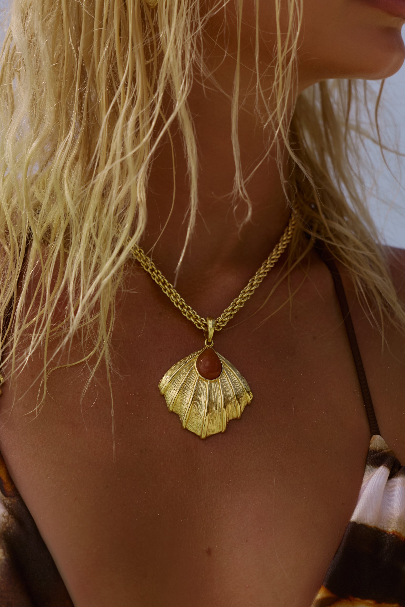 Zahana Necklace in Orange Aventurine