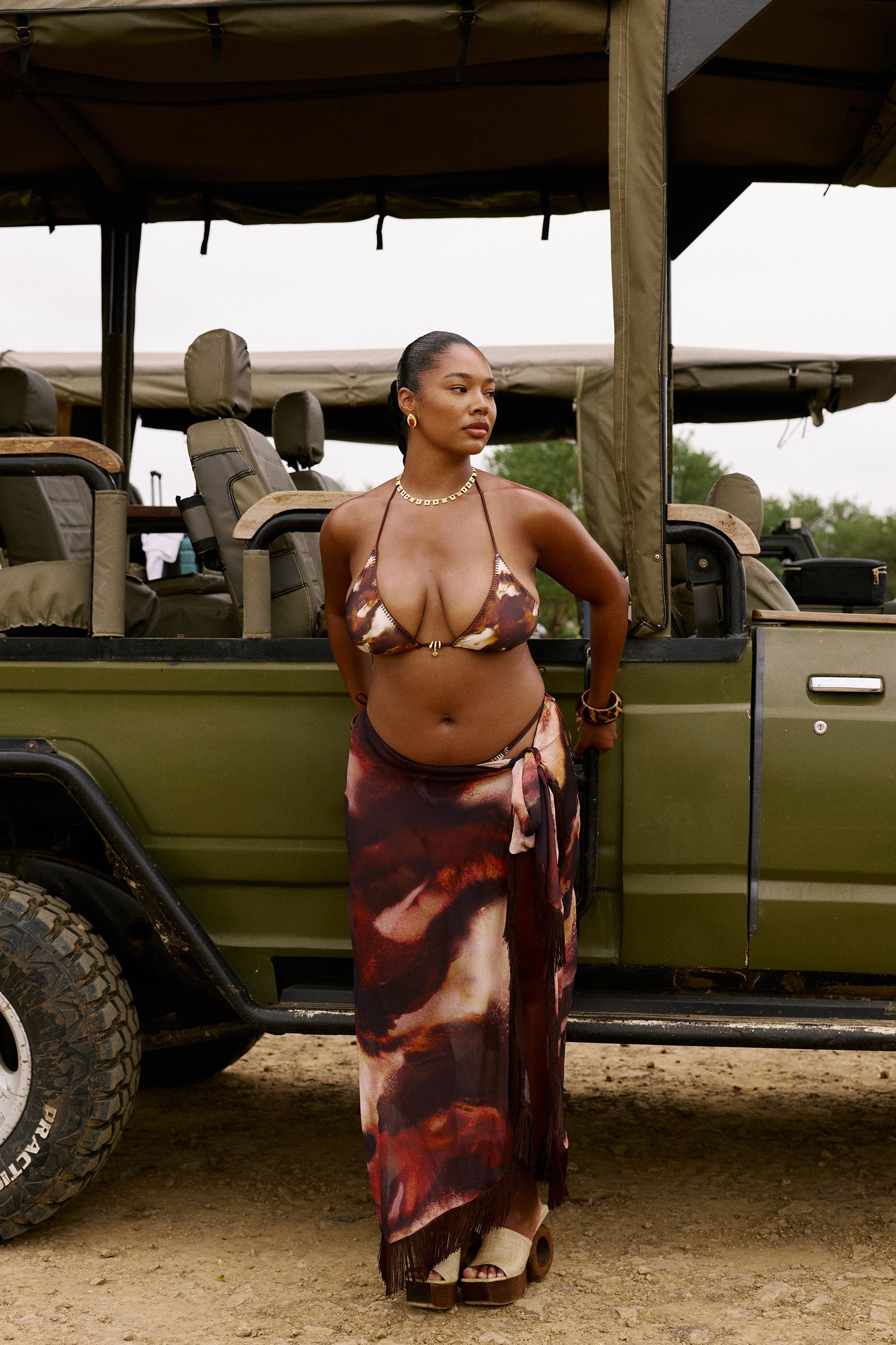 Omara Wrap Maxi Skirt in Sarabi